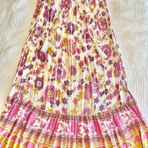 Floral Maxi Skirt in Pink and Purple